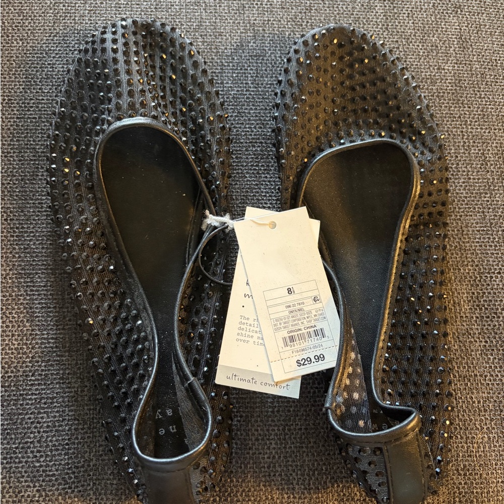 a new day Black Studded Women’s Ballet Flats